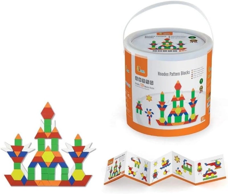 Viga Toys - 250 Wood Pattern Blocks - Image 1